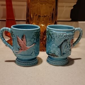 Florida Wildlife Blue Ceramic Mugs